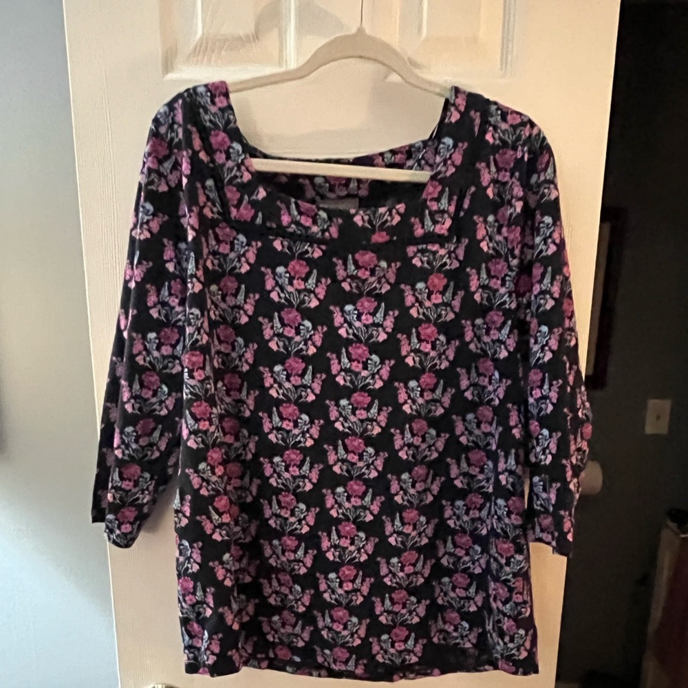 Style&Co Square neck, floral shirt.NWT 100% cotton Sz XXL